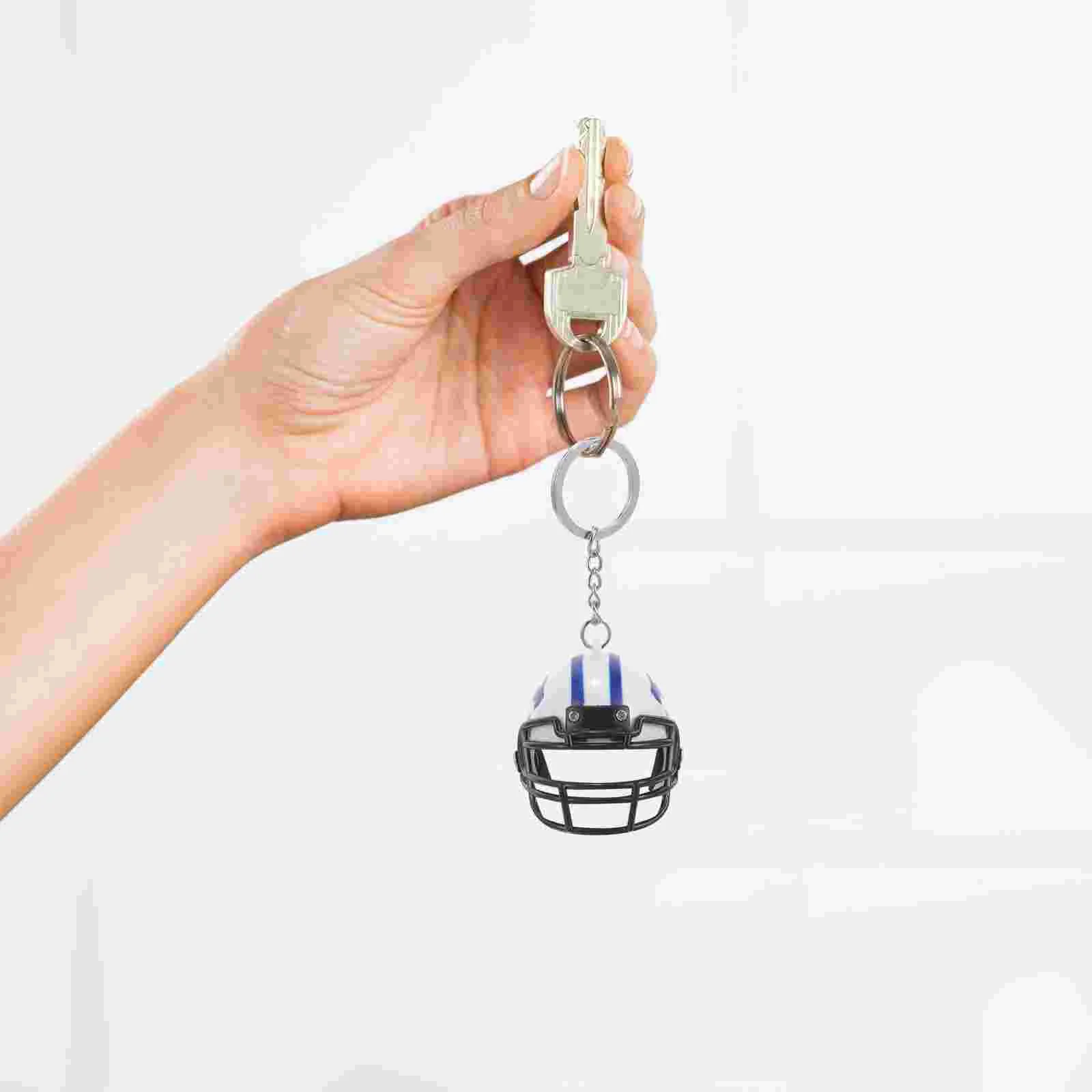 

Football Keychain Mini Helmets Holder Gifts Bag Keyring for Boys Plastic Decor Miss