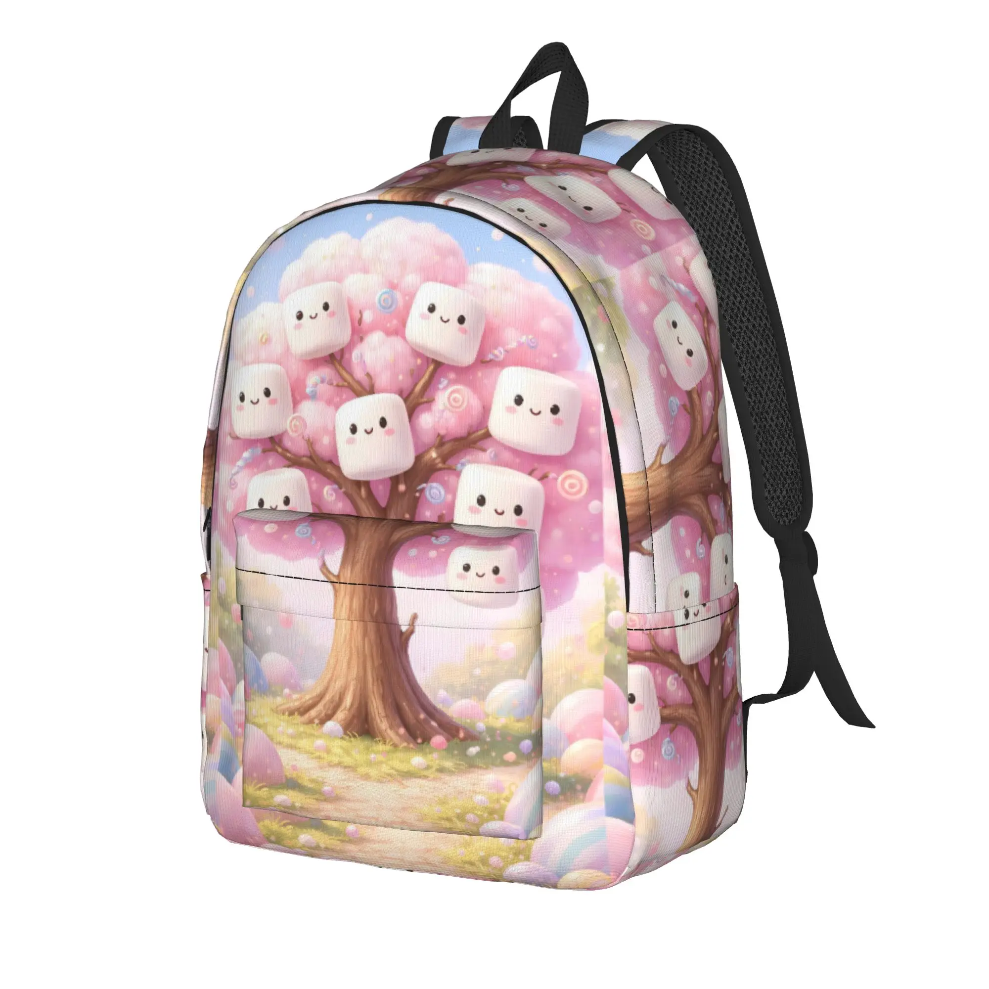 Fun Marshmallow Cartoon  Backpack  College Backpacks Male Custom Large High School Bags Stylish Rucksack