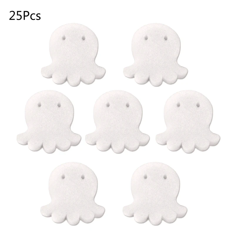 25 Pcs White Oil Absorbing Sponge Octopus-shaped Floating Sponge Cleaning Tools for Hot Tub, Swimming Pool and SPA Dropship