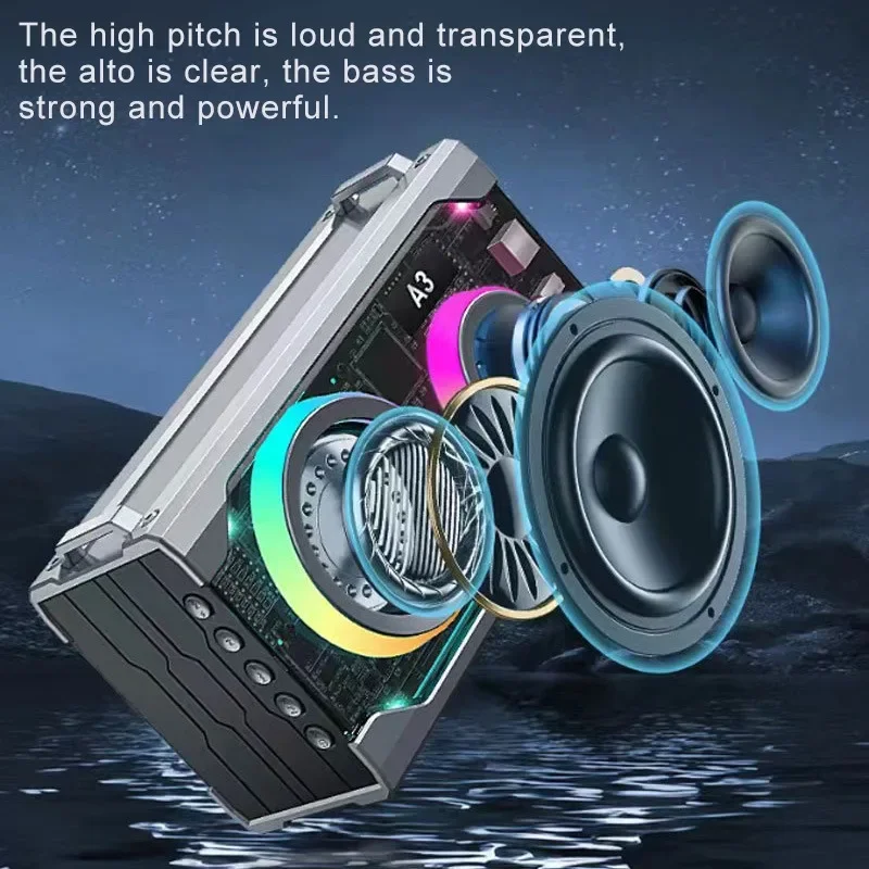 Portable Wireless Bluetooth Speaker Home Ktv Party Audio Support USB Drive TF Card AUX with 2 Mic for Kids BT Karaoke Machine