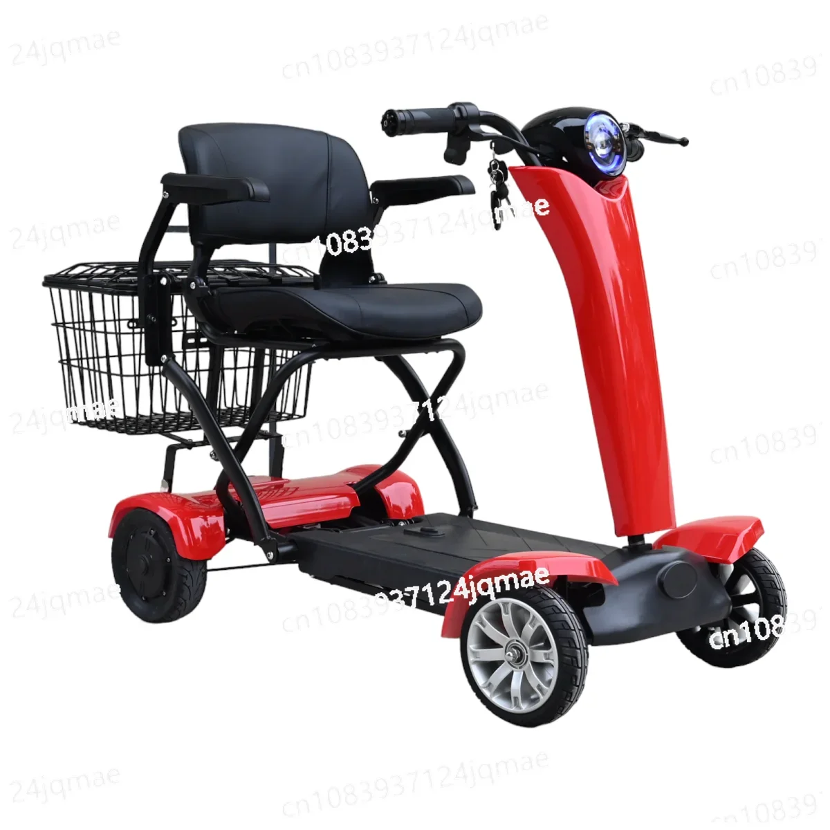 

Cheap Long Range Mini Mobility 4 Wheel Elderly Handicap Automatic Folding Electric Scooter Bike with Basket