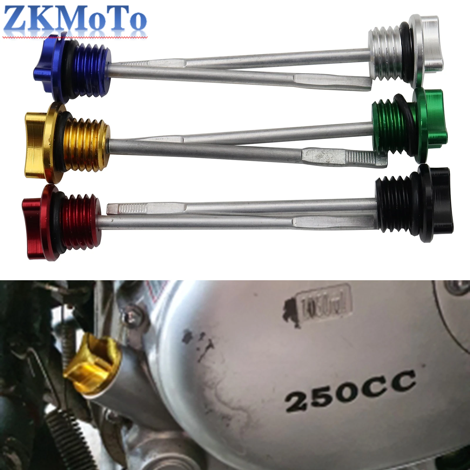 Varilla de nivel de aceite de motor de motocicleta, tapón de llenado, indicador de nivel de aceite del cárter del motor para Honda CRF50 125cc 140cc 150cc 200cc 250cc