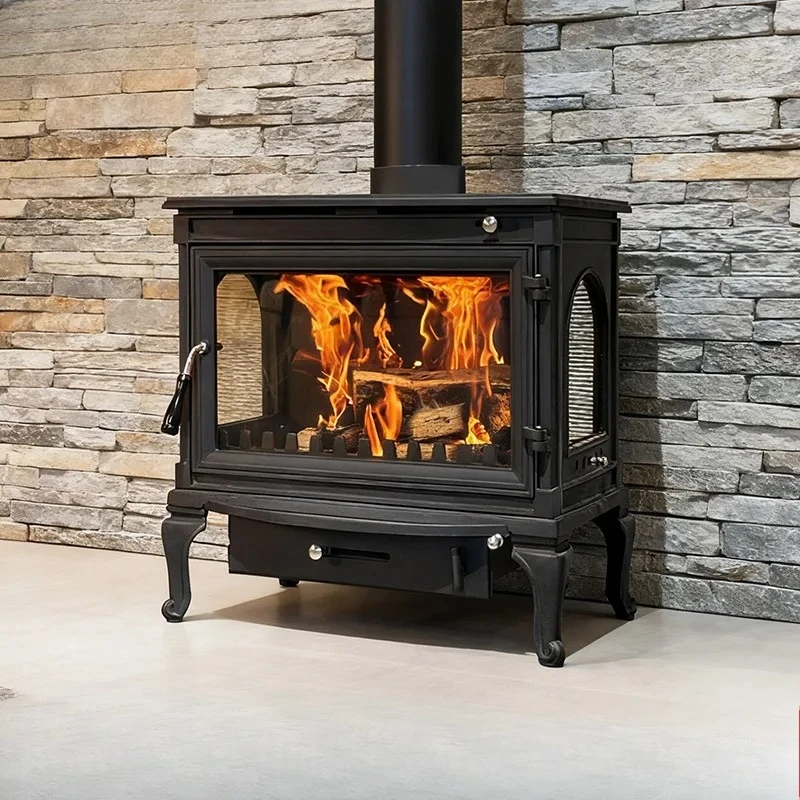 

Заводская прямая чугунная независимая бытовая настоящая дрова, зимняя бытовая отопительная печь, настоящий камин