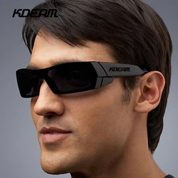 KDEAM All Black Fishing Sunglasses Men Outdoor Sports Sun Glasses Photochromic Lens With Zipper Case