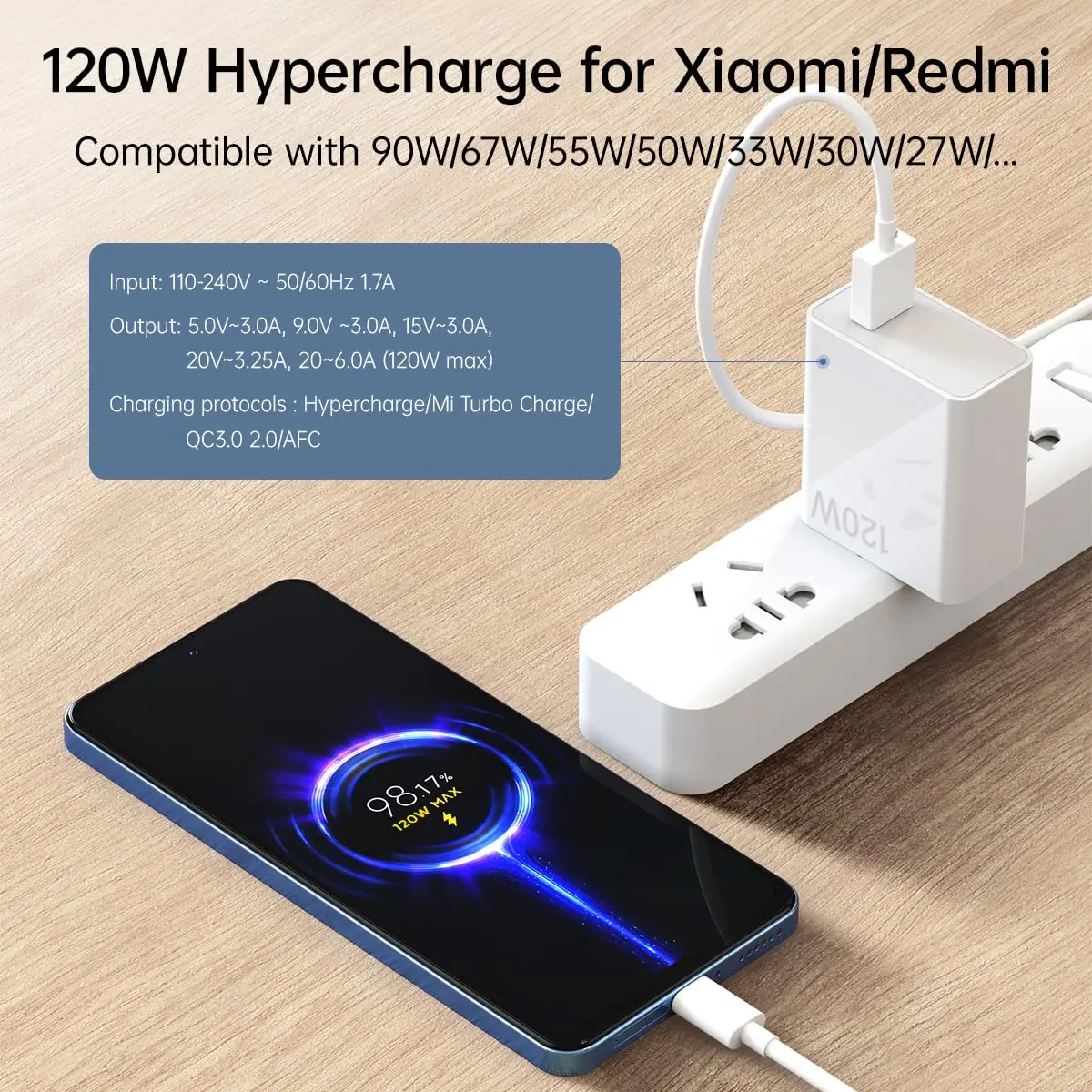 Szybka ładowarka USB 120W do Xiaomi 14 15 14t Ultra 13 12 11 10 Pro Kabel szybkiego ładowania typu C do Redmi Note 14 13 12 Pro Adapter