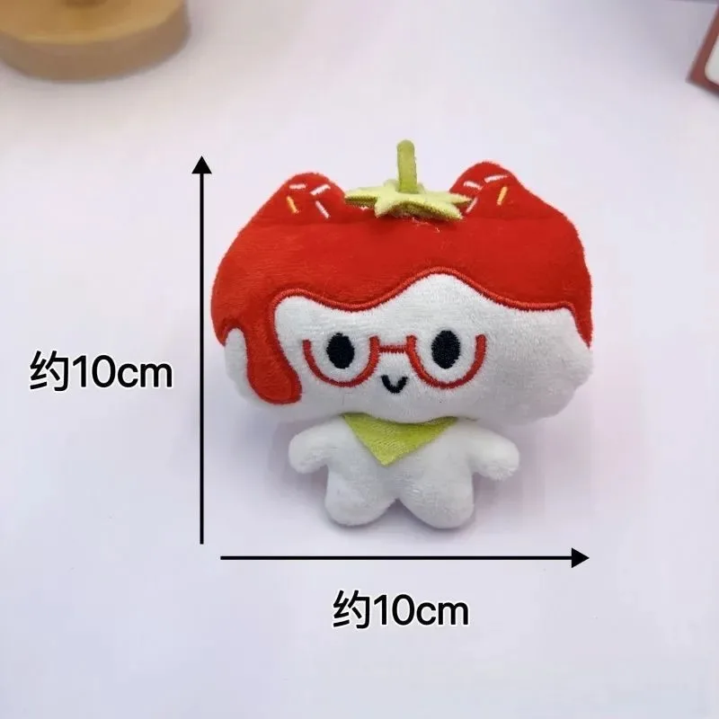 새로운 짜는 플러시 딸기 새끼 고양이 인형 펜던트 패치 고양이 인형 코스프레 키 체인 배낭 펜던트