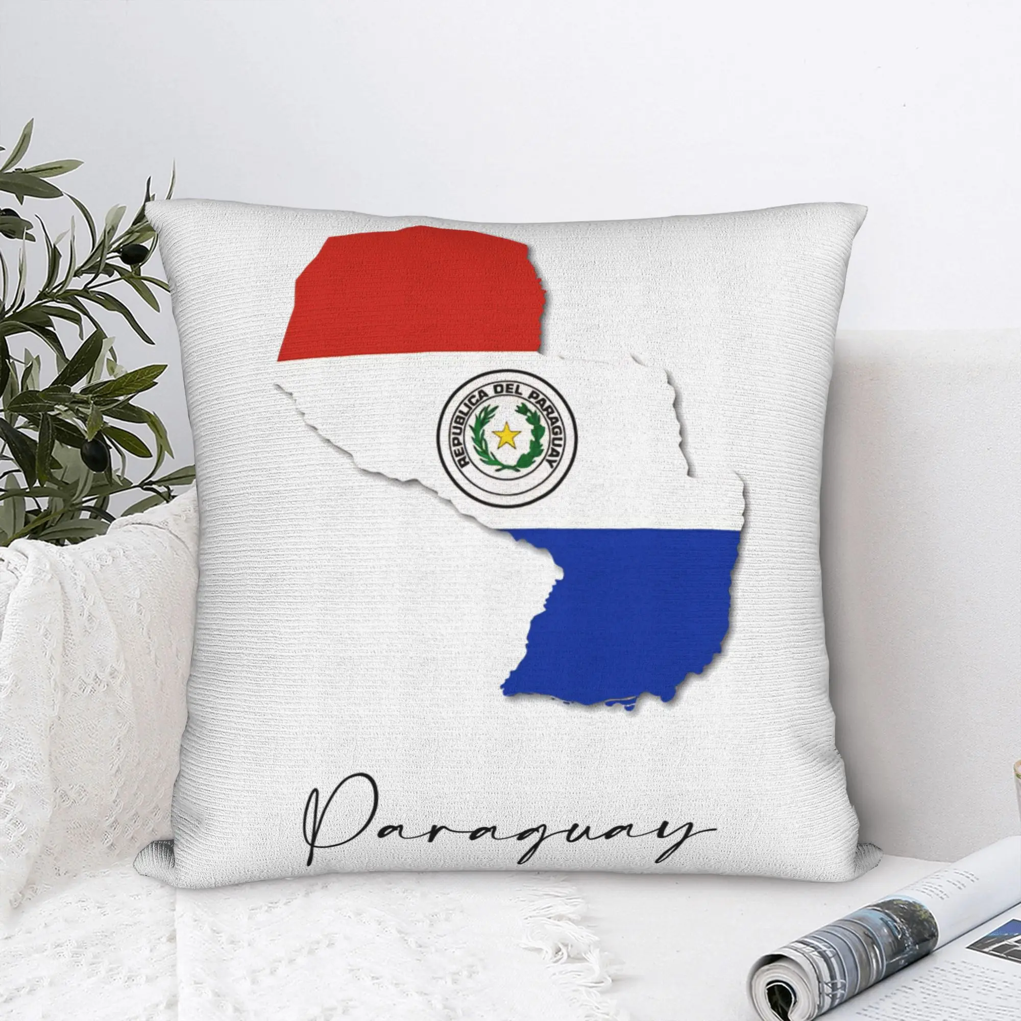 Paraguay Country Map and Flag South America Pillow Case  Novelty Pillow Cover Comfy Pillowcases For Sofa Home Decoration