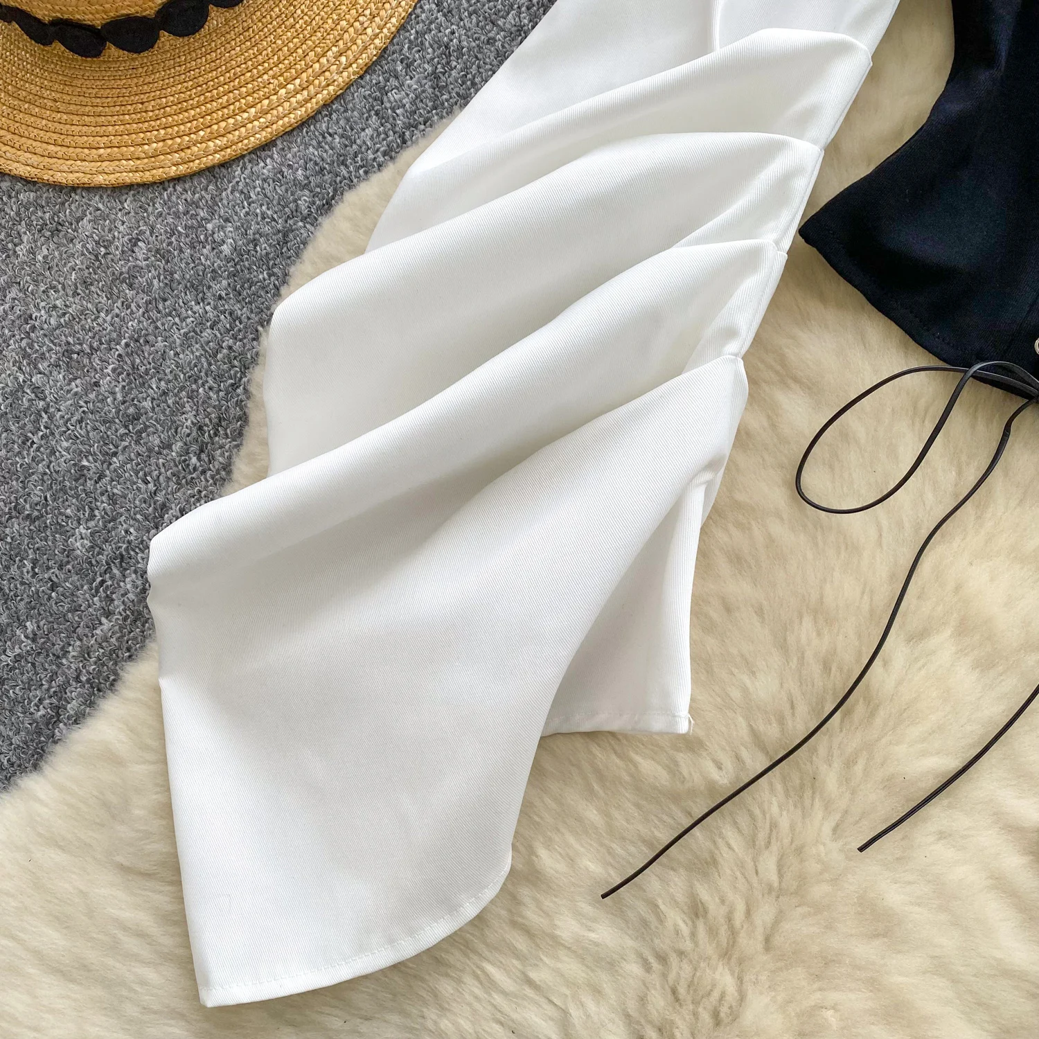 Camicetta vintage slash neck Draw String manica lunga Slim Elegante Moda Donna hotsweet Camicia abbigliamento donna