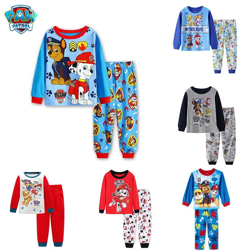 2 pezzi Paw Patrol pigiama Set sottile manica lunga Mashall Chase macerie Patrulla abbigliamento per bambini bambini pigiameria primavera indumenti