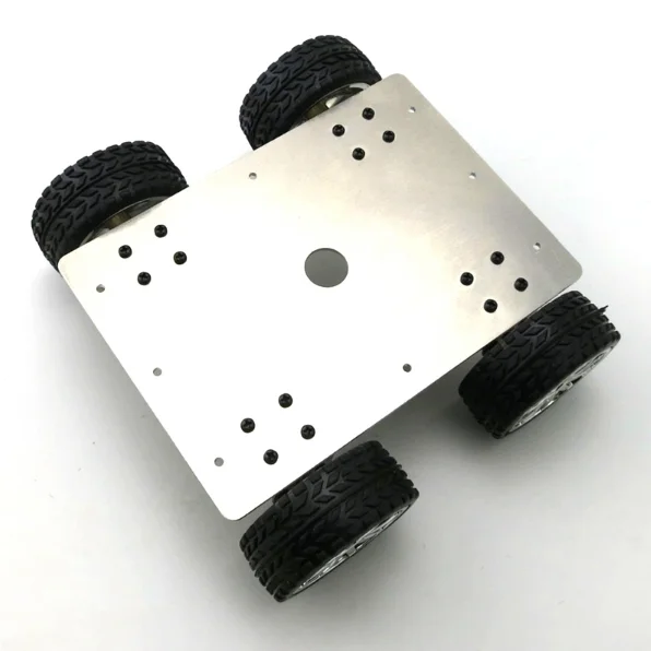 Aluminum Alloy 4WD Car Tracking Robot Smart Car 4 Wheel Drive Chassis with 4pcs 25 Type Gear Motor Wheel Diameter 65mm