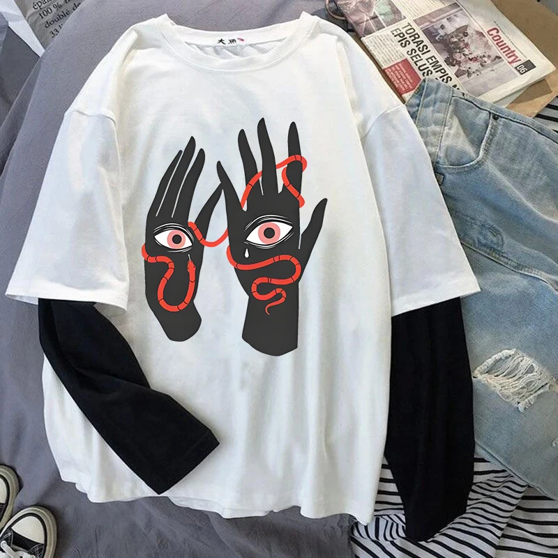 Harajuku Y2k Estetica Sottile Crop Top Americano Vintage High Street Casual T-shirt da donna 2000s Punk gotico Versatile Sexy Baby Tee