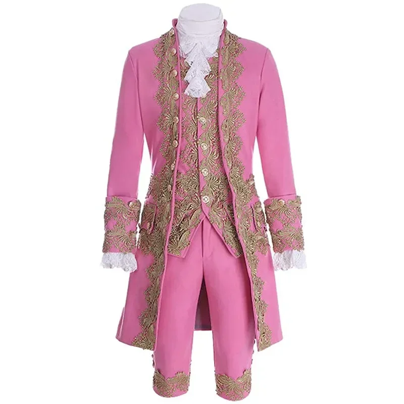 Victorian King Prince Costume For Adult Men Top Vest Jacket Coat Blazer Suit Stage Theater Cosplay Outfit Pants  Tie