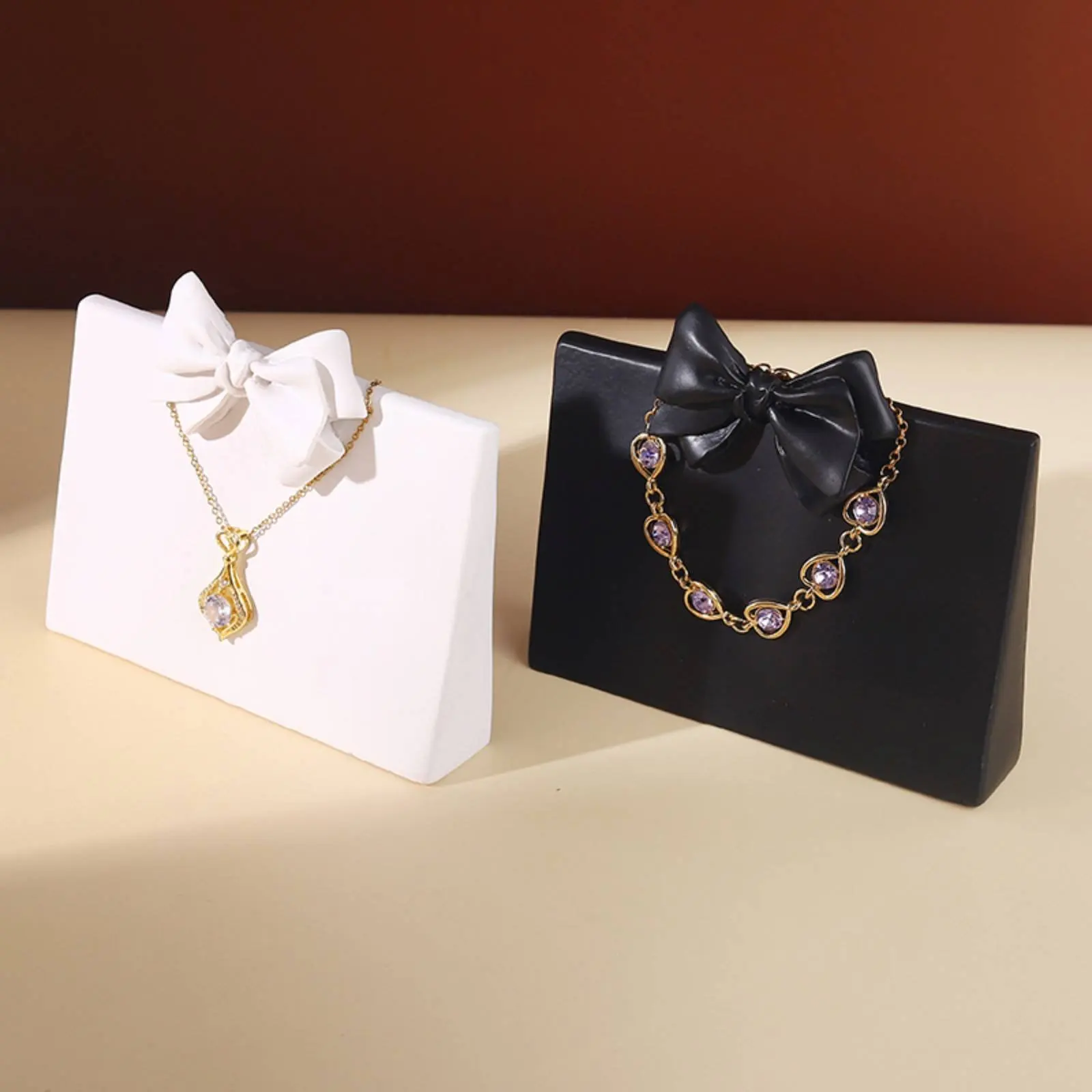 Necklace Display Stand Elegant Design Bowknot Necklace Display Stand Countertop Jewelry Organizer Lightweight Easel Jewelry