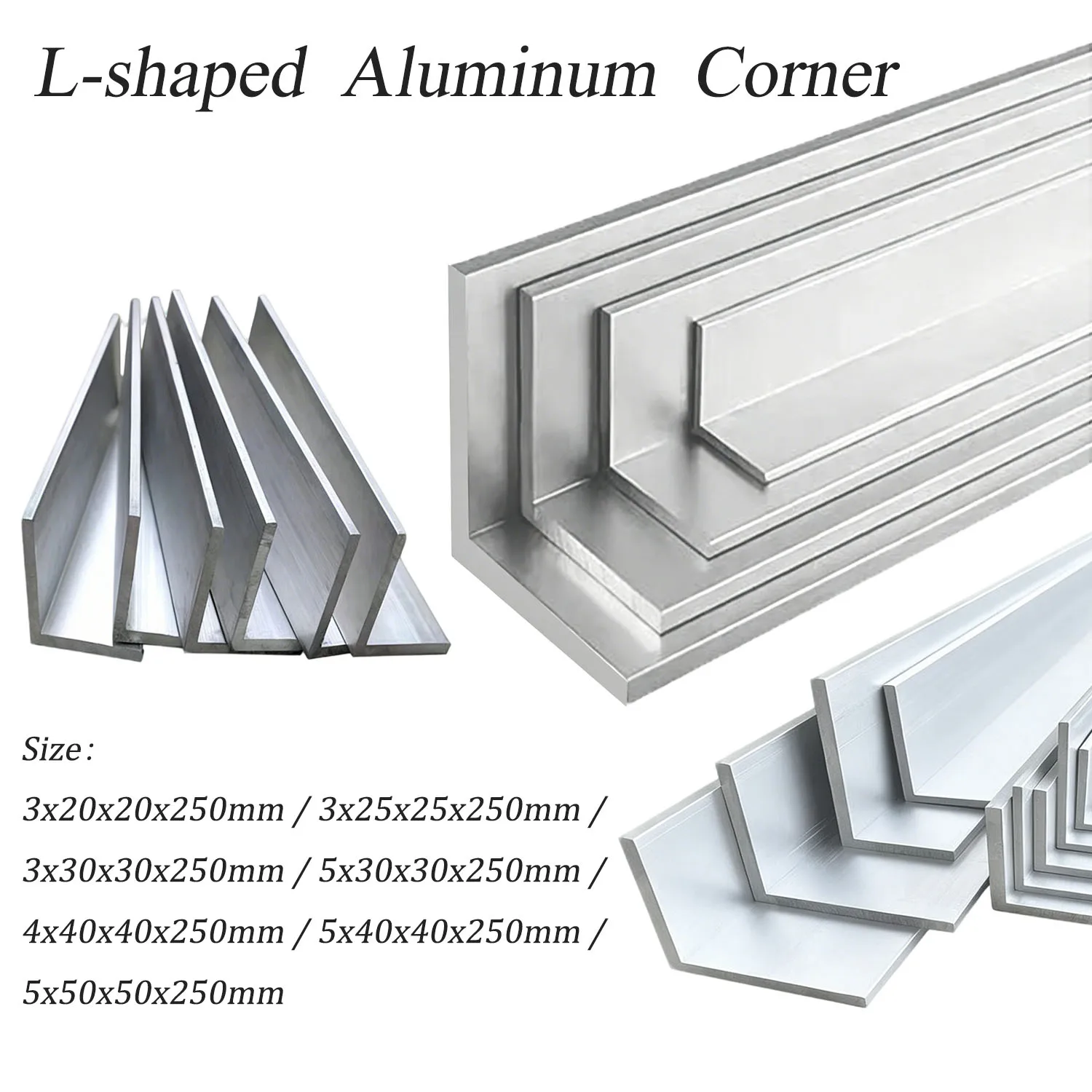 6061 Aluminium-Winkelprofil 20x20 25x25 30x30 40x40 50x50MM L-förmiges Aluminiumlegierungs-Kantenprofil Dreiecksprofil