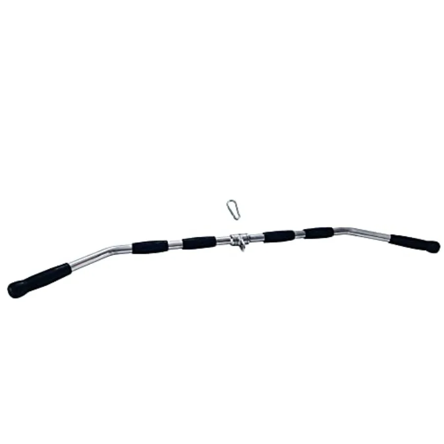 

Cable Machine Attachment Curl Pulldown Barbell Revolving Bar Multi-Exerciser with Solid Steel Tricep Press Down Bar and Rubber