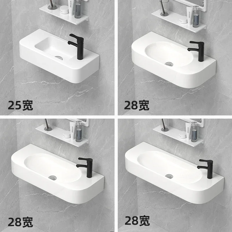 Extremely narrow basin, small apartment, mini wash basin, toilet, bathroom, ceramic integrated wash table, wall-mounted type