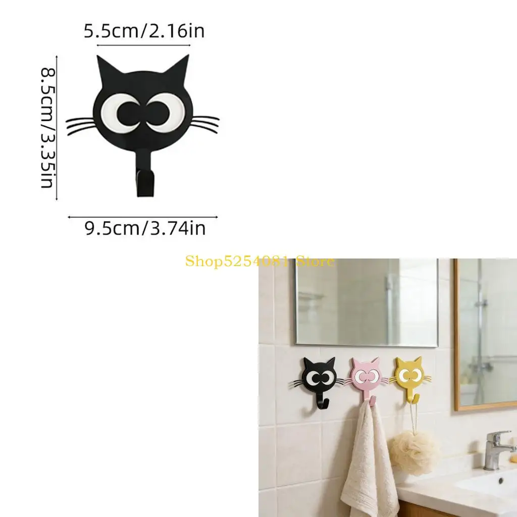 AXYC Set Of 2 Playful Cats Wall Hooks Easy To Installation Metal Construction Hanger