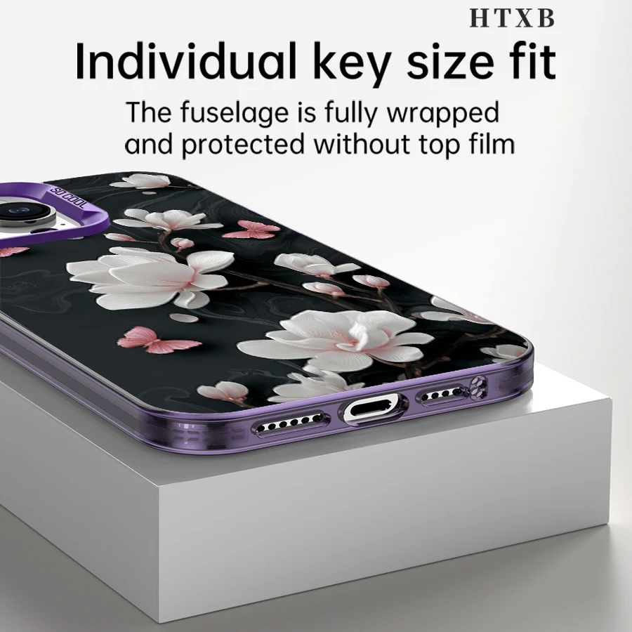 الفراشات تلعب بين الزهور البيضاء لهاتف iPhone 17 إلى 11 Pro Max Plus