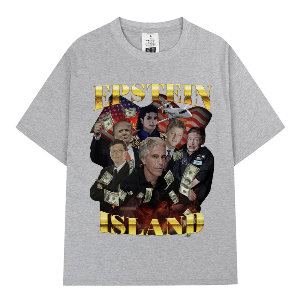 جيفري إبستين جرافيك تي شيرت الرجال موضة خمر الصيف قصيرة الأكمام تي شيرت عادية تي شيرت للجنسين بلايز