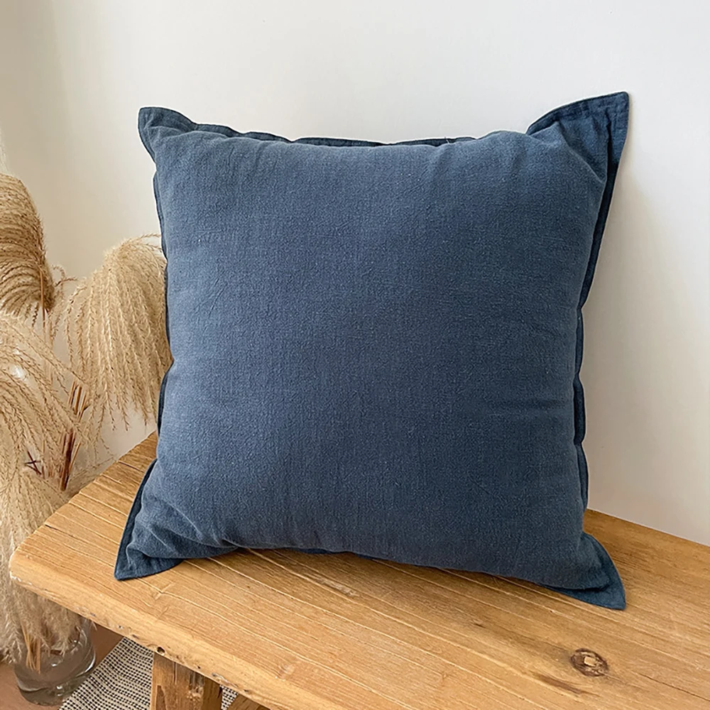Einfarbig Kissenbezug Baumwolle Leinen Sofa Taille Kissenbezug Wohnzimmer Bett Stuhl Wohnkultur Ohne Kern Kissenbezug Waschbar – Detail 9