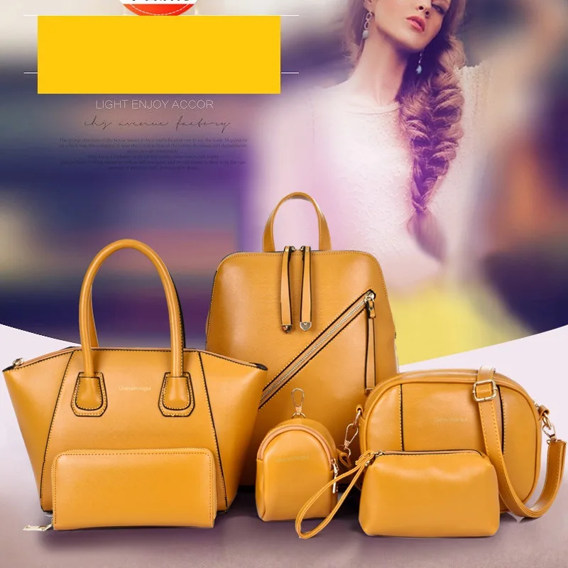 

2025 Season New Women's Handbags Set - 6Pcs PU Leather Purse, Crossbody/Shoulder/Handheld, Minimalist Solid Color Tote Bag