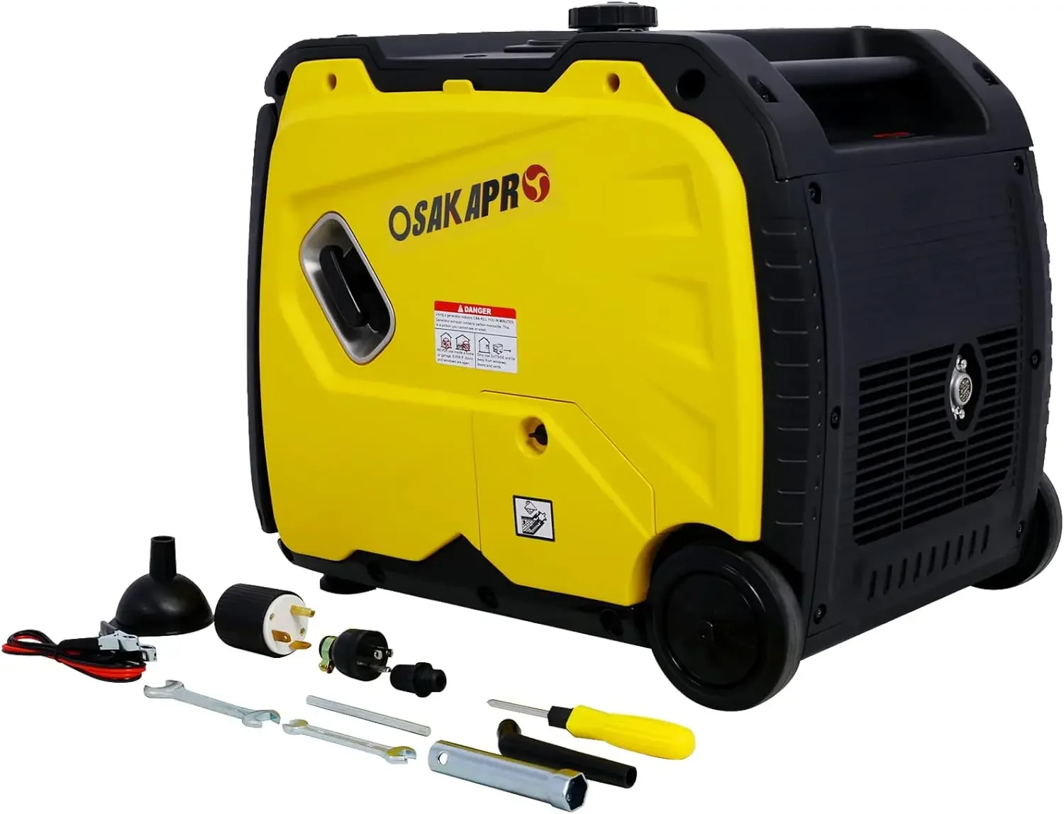 Super Quiet Inverter Generator 4500w Portable Generator Electric Start, Foldable Handle with Wheel