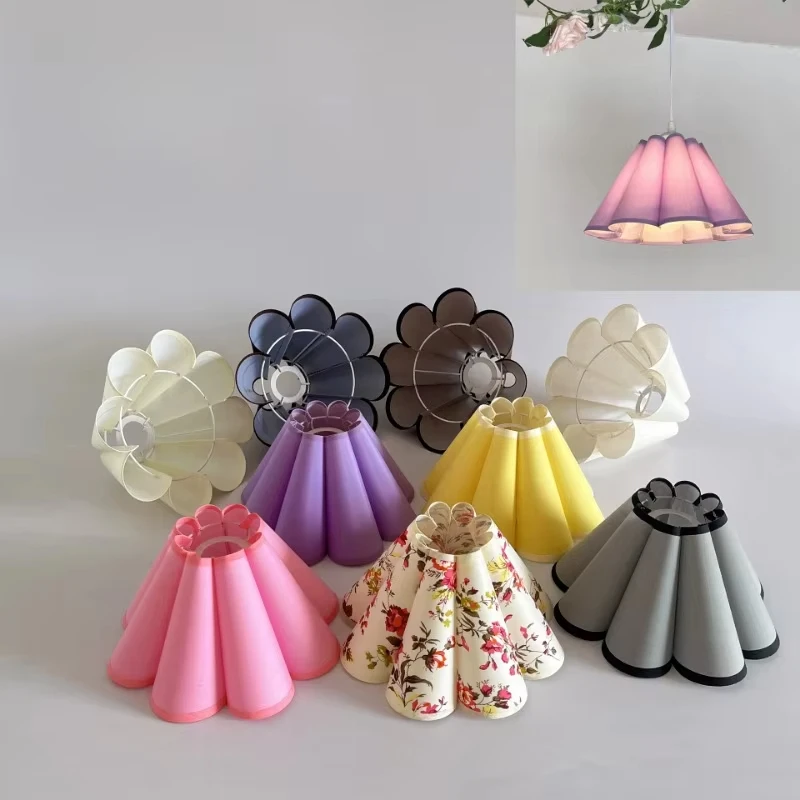 Petal Design Table Standing Lamp Shade Girl Bedroom Bedside Lamp Cover  Home Dining Room E27 DIY Decor Fabric Light Shade