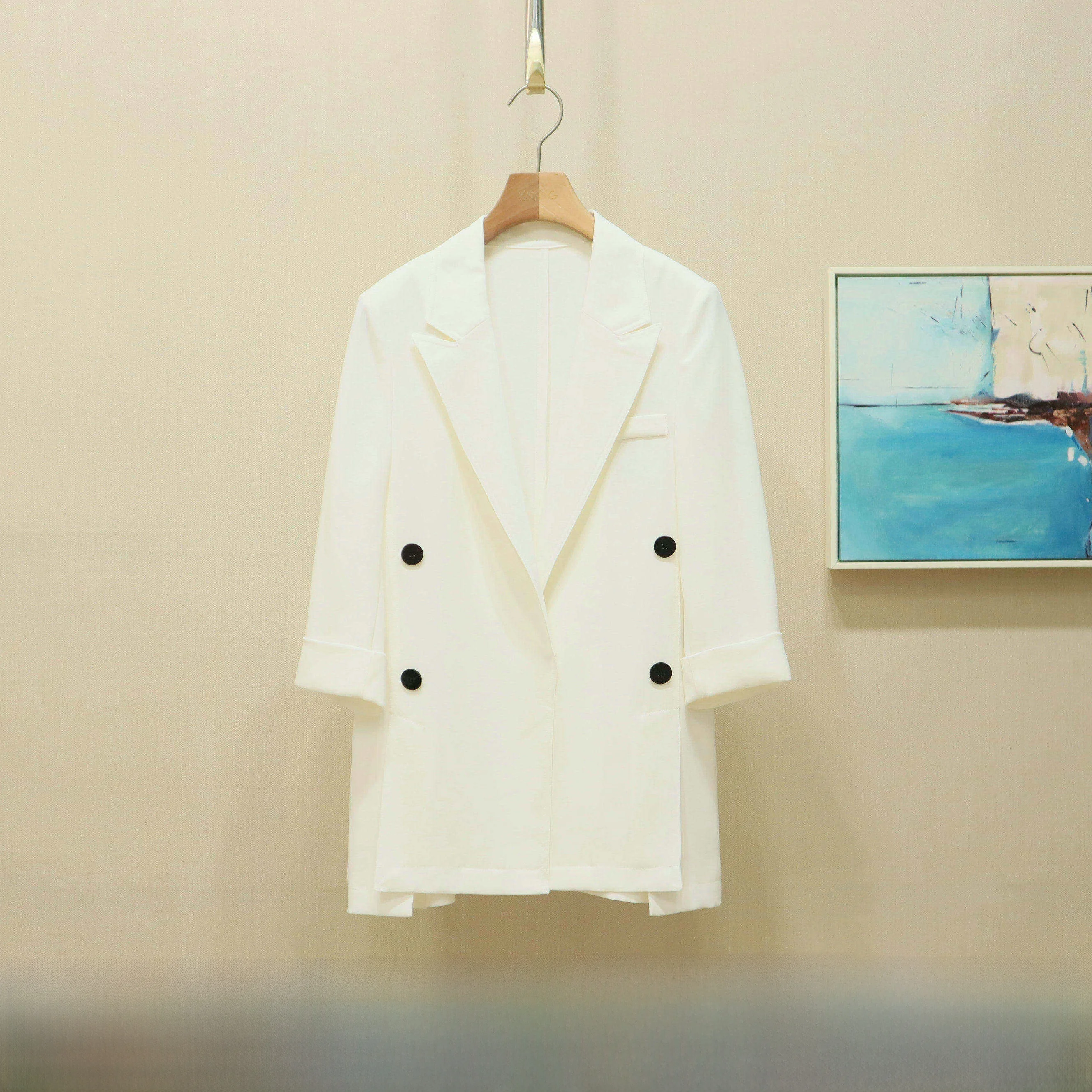 

Elegant Summer New Women's Suit Jacket 2026YSING Fragrant Shadow Reflection Slim Fit Commute Style Seven Sleeve Length Double...