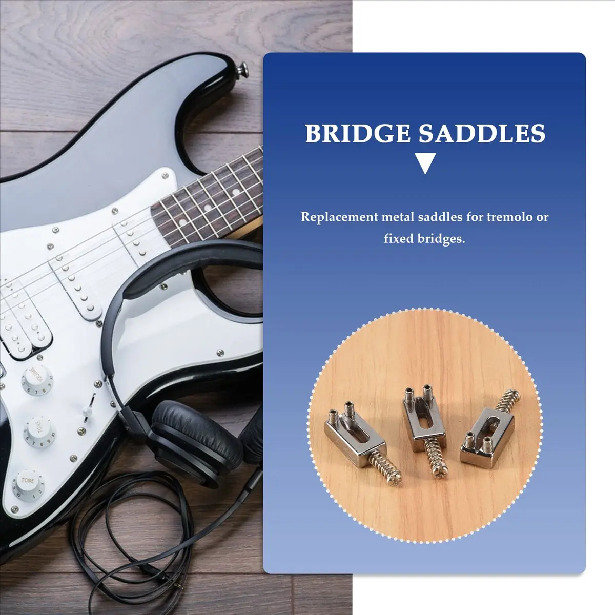 مجموعة مسطحة لسروج جسر الجيتار الكهربائي مكونة من 6 قطع من AAAL لاستبدال الجيتار