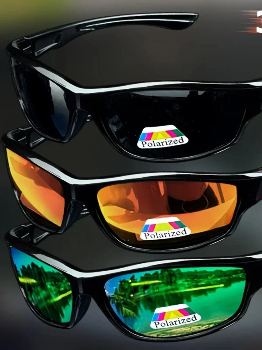 AliExpress NONE 1/3PCS Vintage Sports Sunglasses Men Women Fishing Running Cycling Mountaineering Sport Man Sun Glasses Anti-Glare UV400
