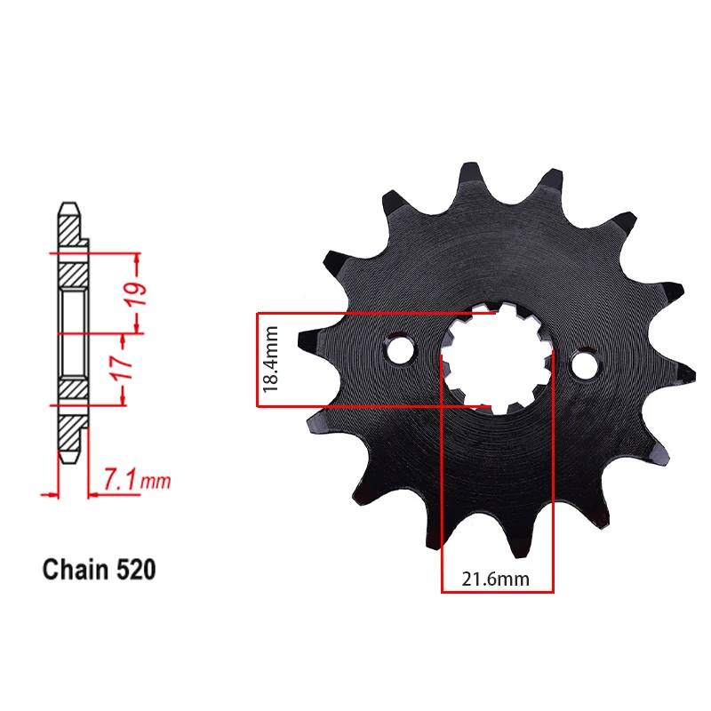 Motorcycle 520 Chain 14Teeth Front Gear Sprocket for CF Moto 250 NK SR 450 250SR for Honda CBF CRF CRM CB CBR CMX 250 300