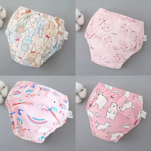 4PCS Baby Waterproof Diapers Pee Shorts Underwears Reusable Soft Ecological Cotton Toddler Potty Training Pants For Boys Girls - Image 21
