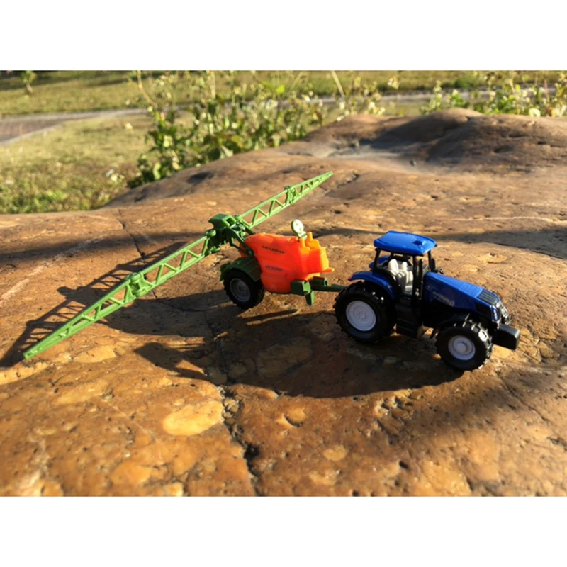 Diecast Alloy 1:87 Scale 1668 Tractor With Field Sprayer Agricultural Car Model Adult Classic Collection Static Display Boy Toy