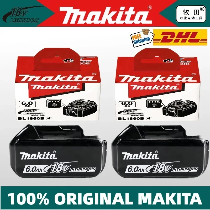 

100% Original Makita 6Ah Replacement Lithium Battery BL1830B BL1850B BL1850 BL1840 BL1860 BL1815 for Makita 18V Battery