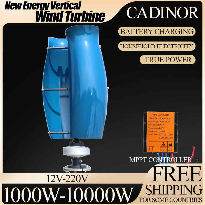 

10000W Alternative Energy Generator Vertical Axis Wind Turbine Permanent Maglev Generator With Mppt Charge Controller