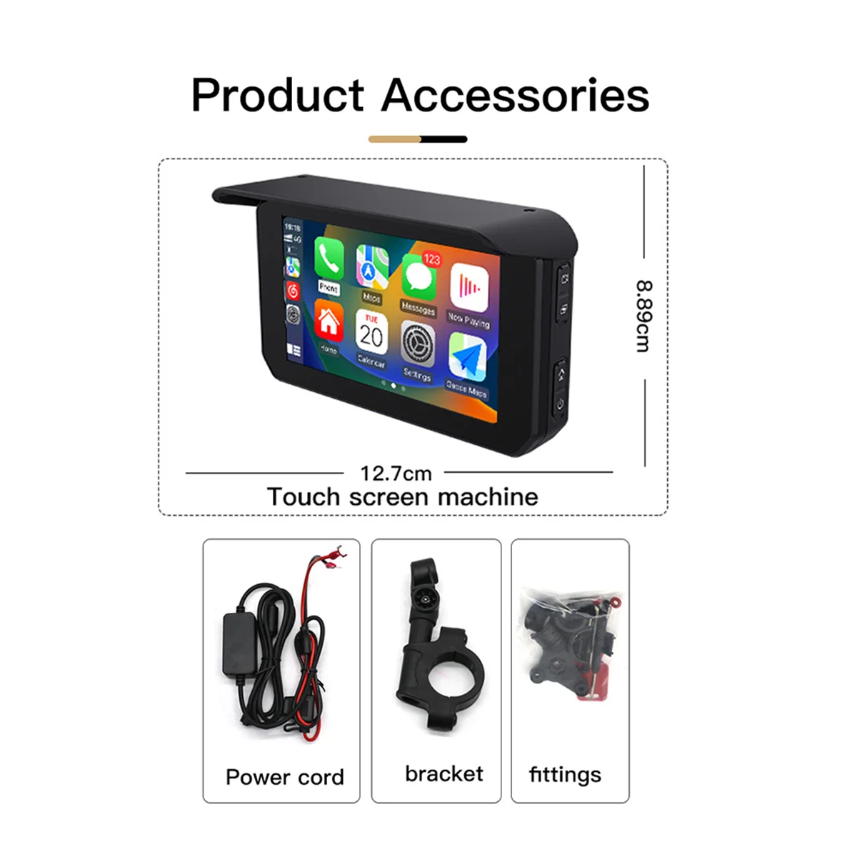 

5 Inch Portable Motorcycle Waterproof Display Motorcycle Wireless for Carplay Android Auto GPS Navigation Smart Screen