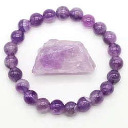 Naturstein Perlen Armband Amethyst Kristall Quarz Heilung Energie elastische Armreif Armbänder Männer Frauen besten Freund Schmuck Geschenk