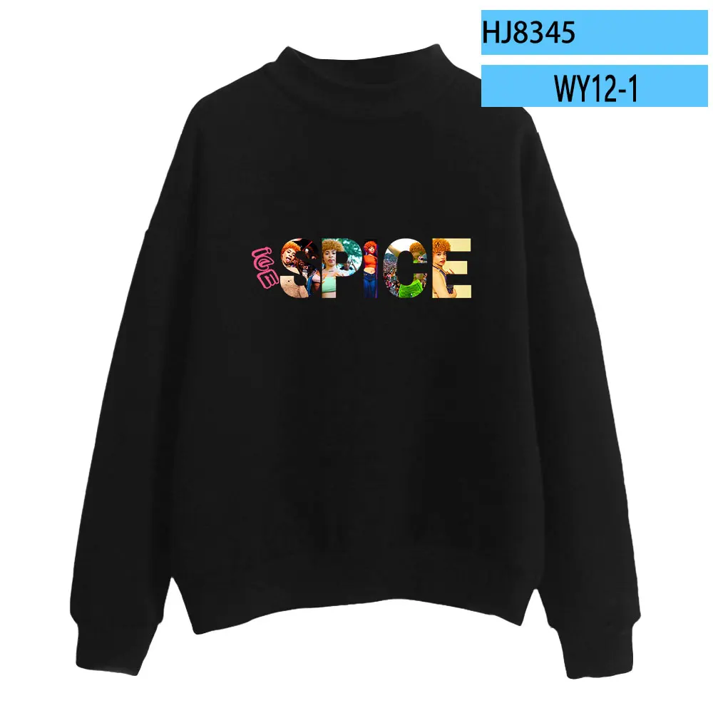 Rapper ICE Spice Munch Oversized Hoodies Men Long Sleeve Fleece Turtleneck Sweatshirt Moletom Masculino Harajuku Pullover Tops