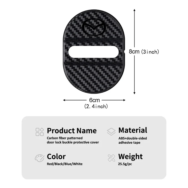

Car Door Lock Cover Protective Case for Mazda CX5 Mazda6 CX50 Door Lock Guard Cover