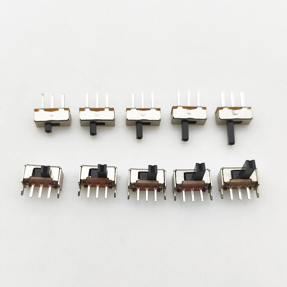 50Pcs SS12D00 SK12D07VG SK12D07 3Pin Toggle Switch PCB 1P2T Slide Switch ON-OFF Handle High 2/3/4/5/6/7mm