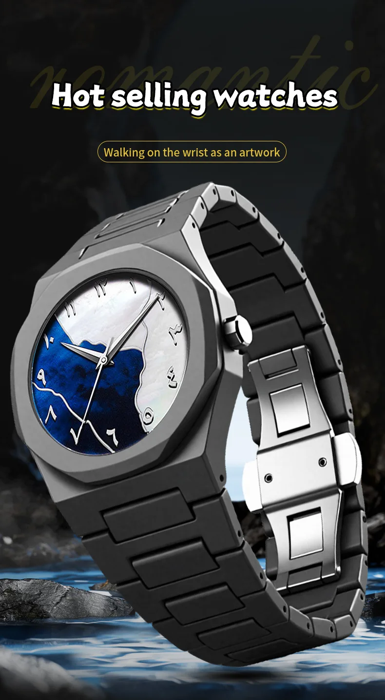 Men Watch Simple Arabic Numerals Middle Eastern Black Matte Oil Sensitive Plastic Waterproof Male Fashion Quartz Watches Tool