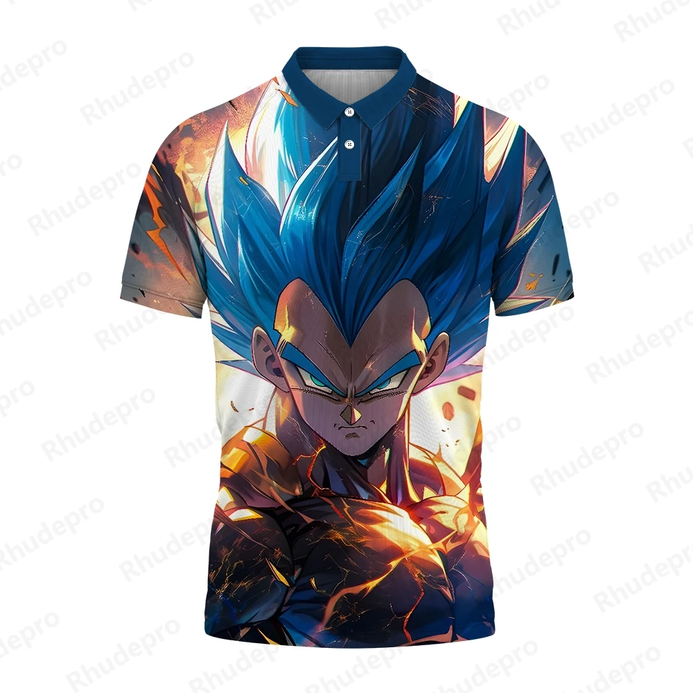 Nowa Cosplay koszulka Polo krótka japońskie Anime Goku Vegeta Super Saiya topy Hip Hop Tee męskie dziecięce 5XL Trend Y2k t-shirty