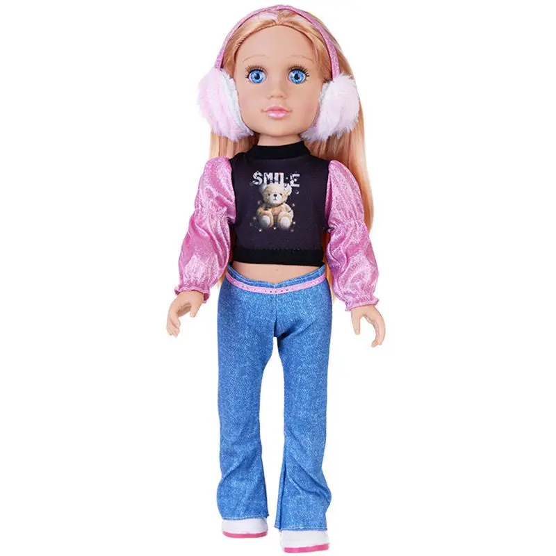 Kawaii 18 Inch Reallistic Silicone Simulation Doll With Clothes American Dolls Playing House Game Best Birthday Christmas Gift
