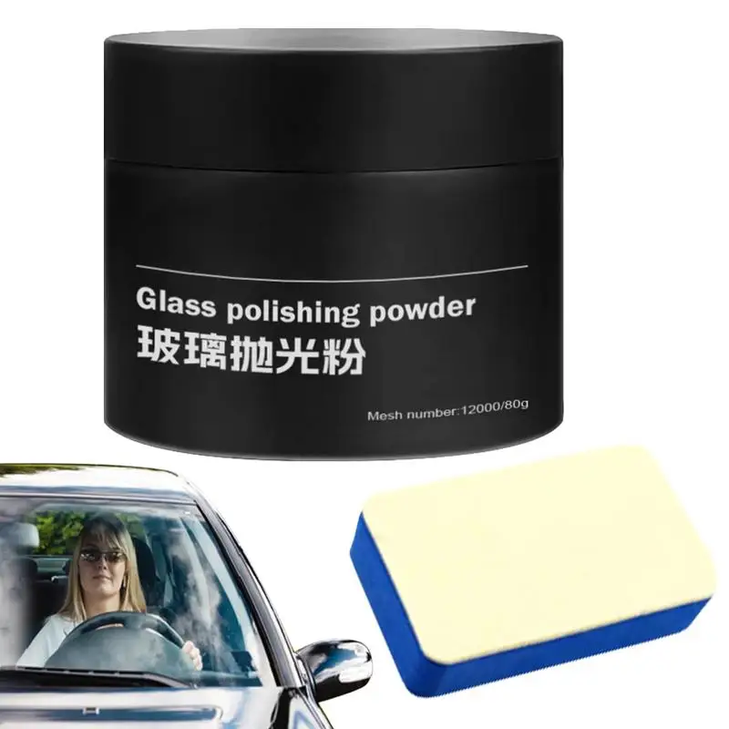 

80g Car Glass Polishing Powder Windscreen Oil Film Removal Cleaning Powder Cerium Oxide Glass Scratch Repair Agent