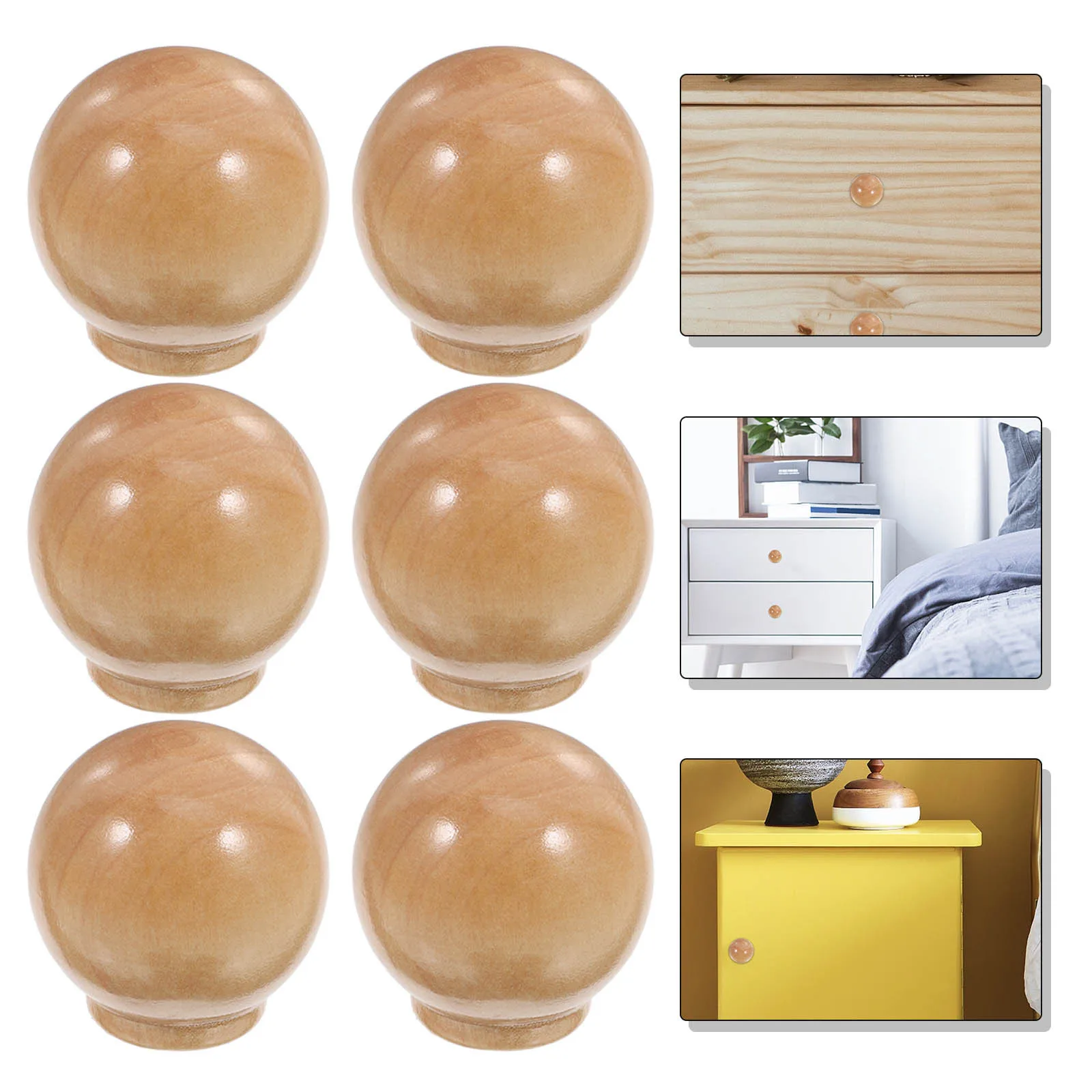 

12Pcs Unique Cabinet Knobs Round Comfortable Grip Modern Drawer Pulls for Kitchen Cabinets Wooden Dresser Knobs