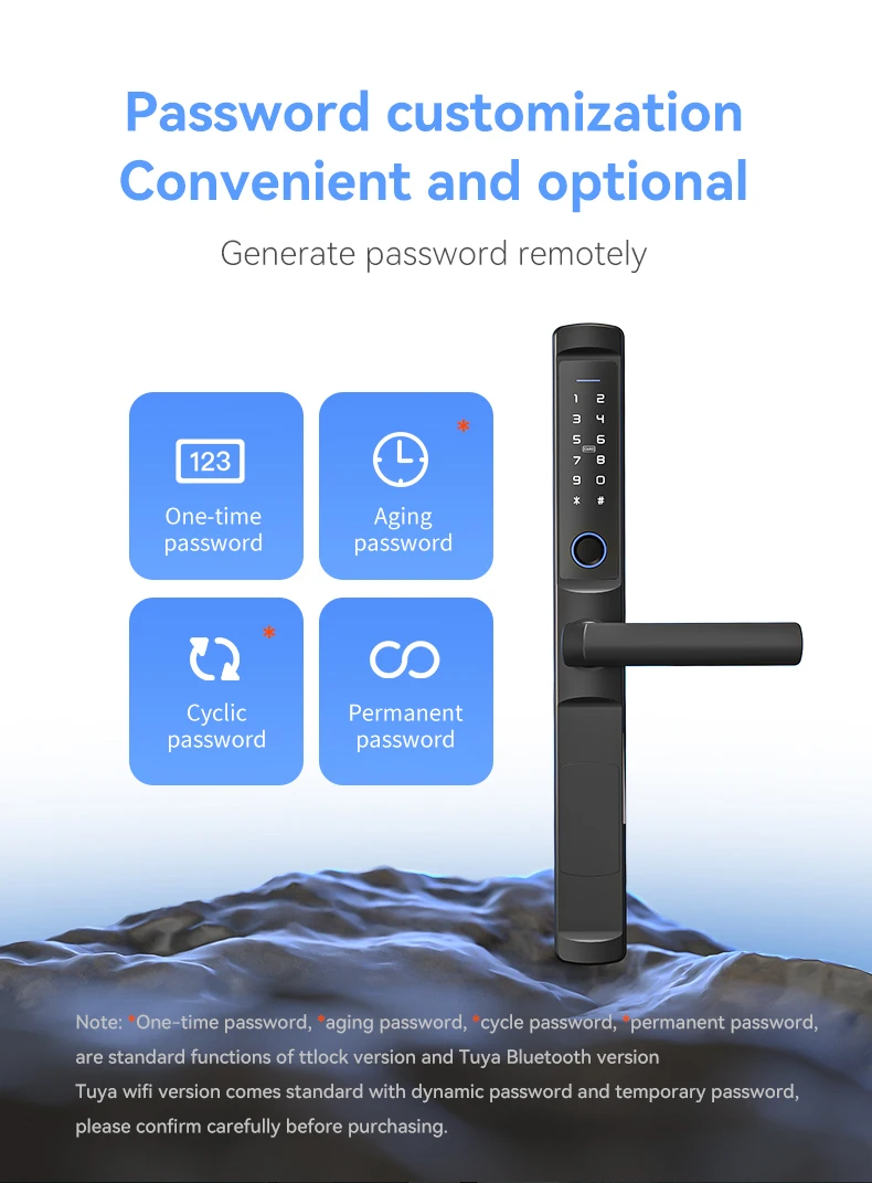 WiFi Smart Schmale Seite Fingerabdruck Codiertes Türschloss Fernbedienung Wasserdichter kurzer Griff für schlankes, dünnes Glaschiebetüren – Detail 7
