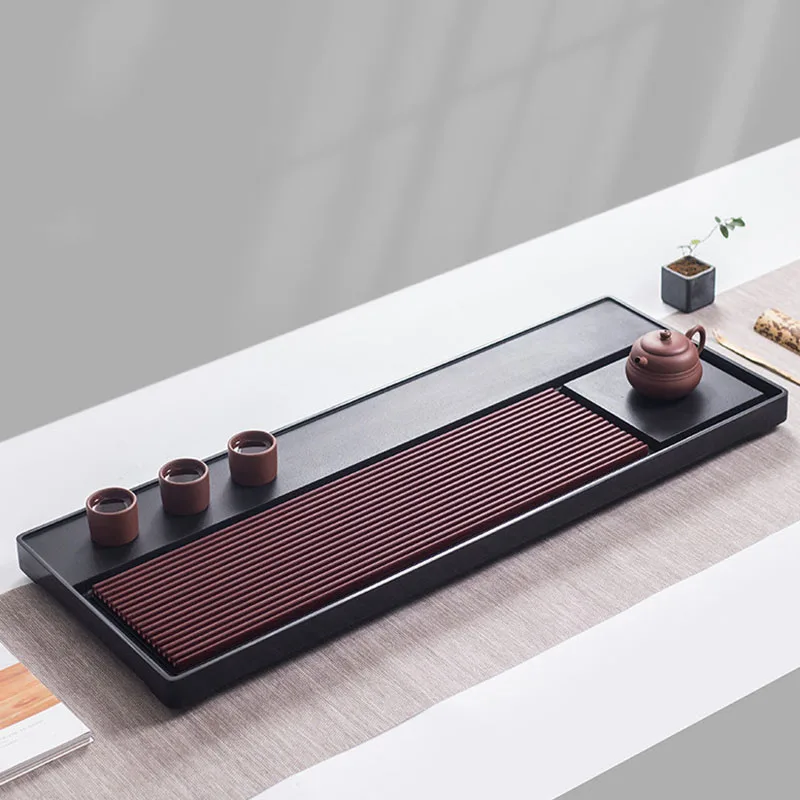 Serving Drainage Tea Tray Table Vintage Rectangle Stone Chinese Long Tea Tray Hospitality Coasters Bandejas Home Decorationgs