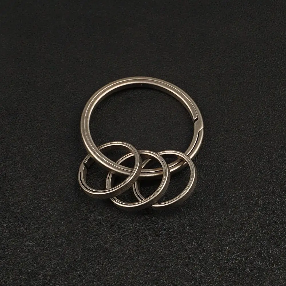 4pcs Ultra-light Titanium Alloy Key Ring Hard Metal Side Pushing Rings Keyfobs Crafts DIY Accessories Man Car Keychain