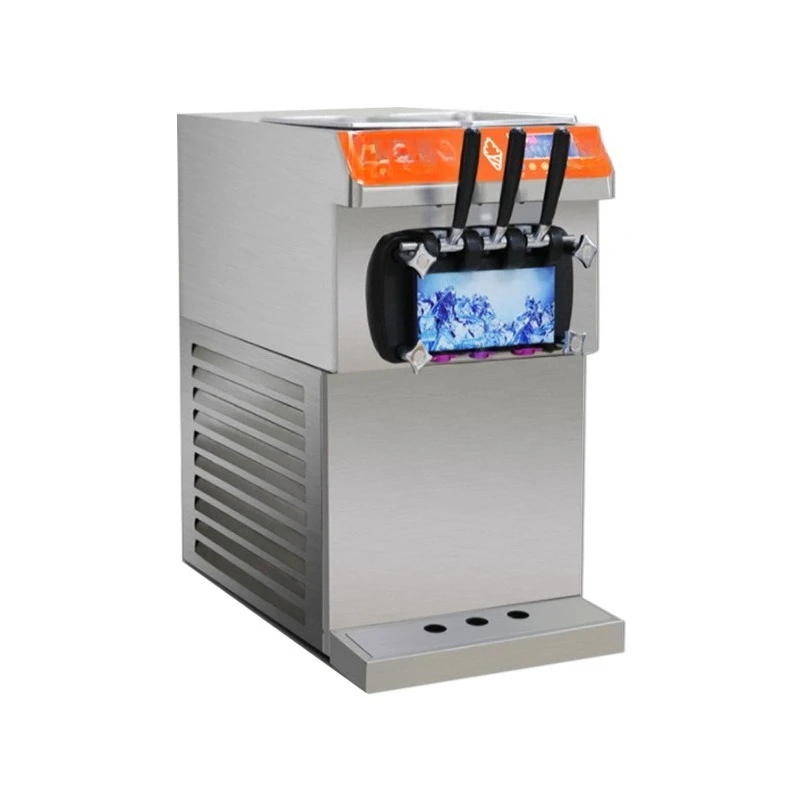 

Commercial fully automatic desktop three-head soft and hard ice cream machine, cone soft ice cream machine, fully automatic ice