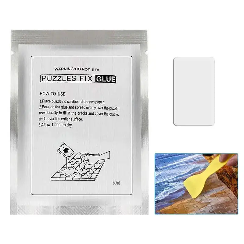 25ML/60ML Puzzle Glue With Scraper Safety Transparent Tasteless Diamond Drawing DIY Handcraft Puzzle Fix Brighten Special Glue